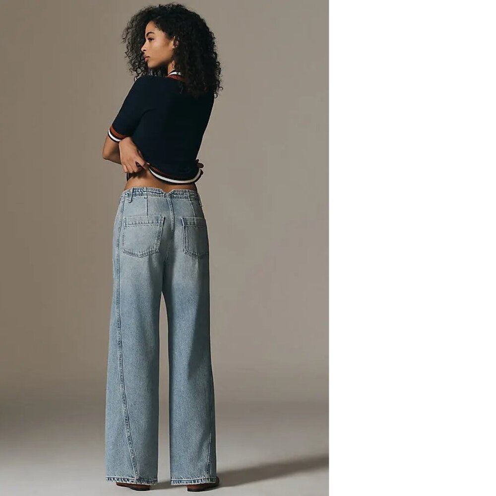 VIRAL! ANTHROPOLOGIE PILCRO THE LEX high rise relaxed taper jeans 29t or 26 - Picture 5 of 5